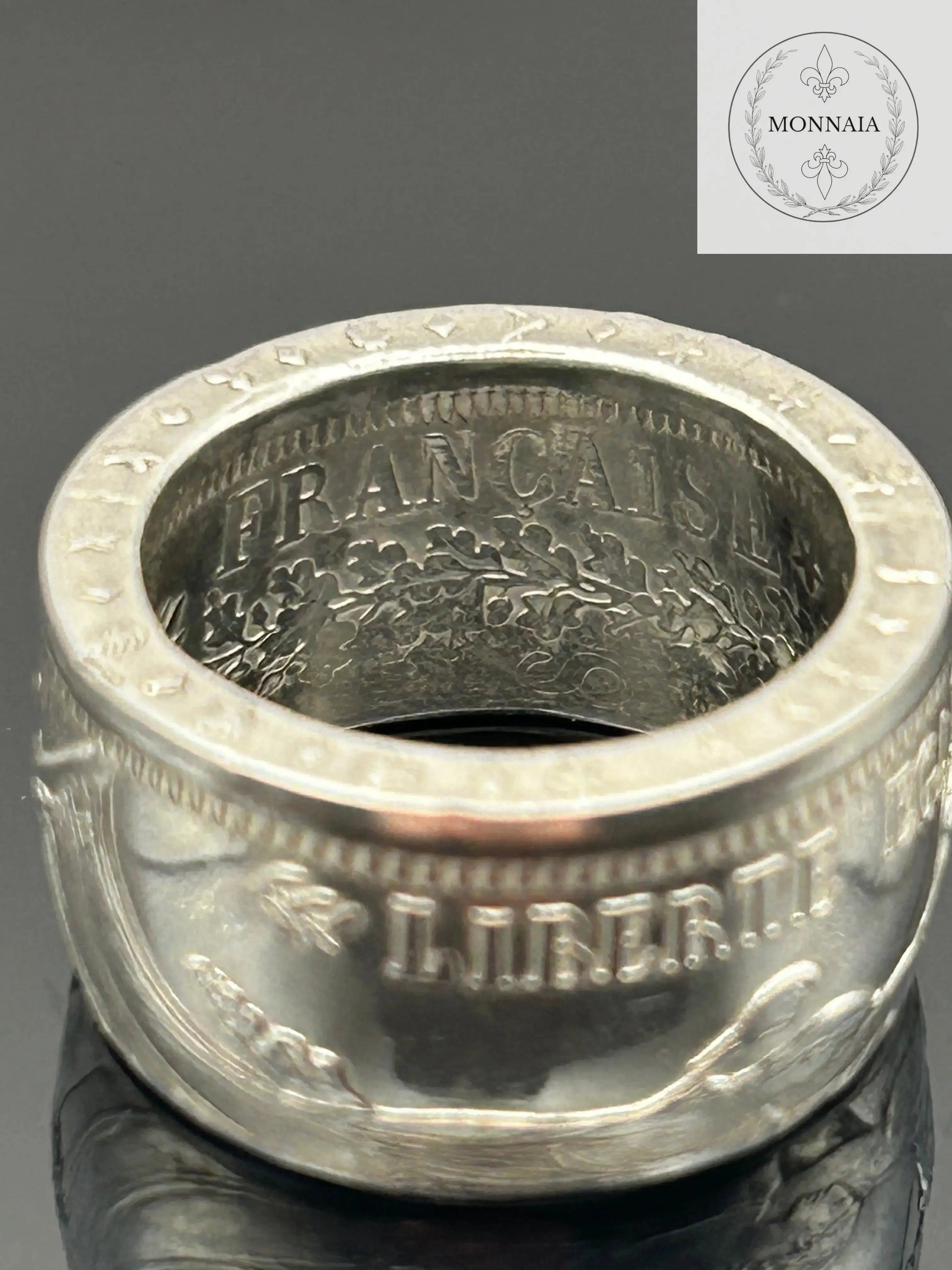 Bague pièce de monnaie 10 Francs HERCULE en argent massif MONNAIA