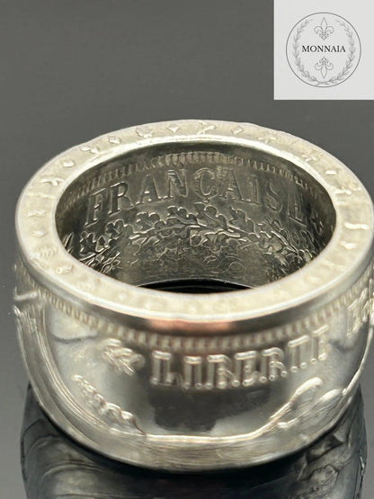 Bague pièce de monnaie 10 Francs HERCULE en argent massif MONNAIA