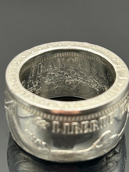 Bague pièce de monnaie 10 Francs HERCULE en argent massif MONNAIA