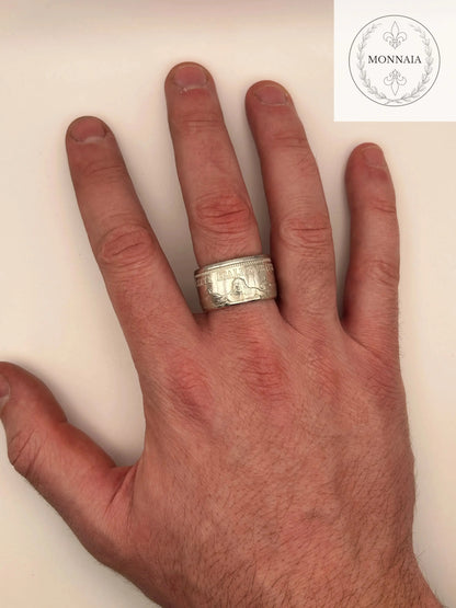 Bague pièce de monnaie 10 Francs HERCULE en argent massif MONNAIA