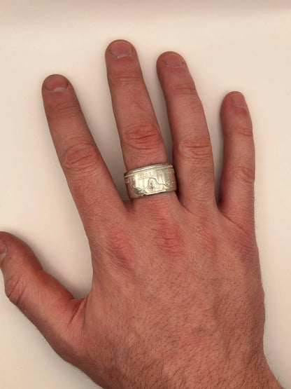 Bague pièce de monnaie 10 Francs HERCULE en argent massif MONNAIA