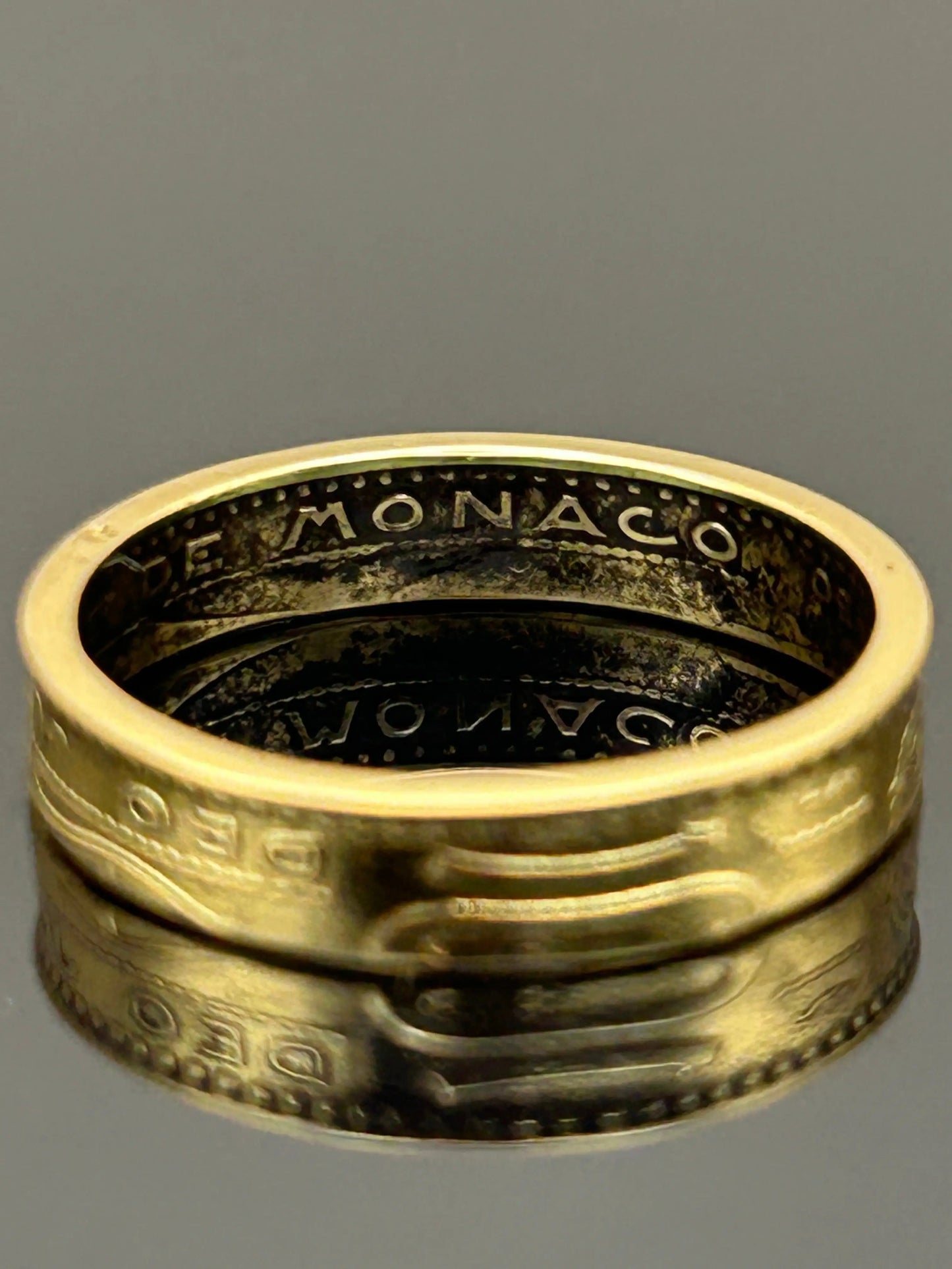 Bague pièce de monnaie 10 francs Monaco MONNAIA