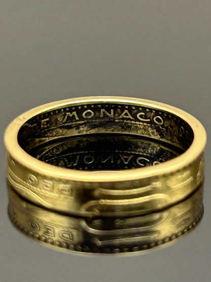 Bague pièce de monnaie 10 francs Monaco MONNAIA