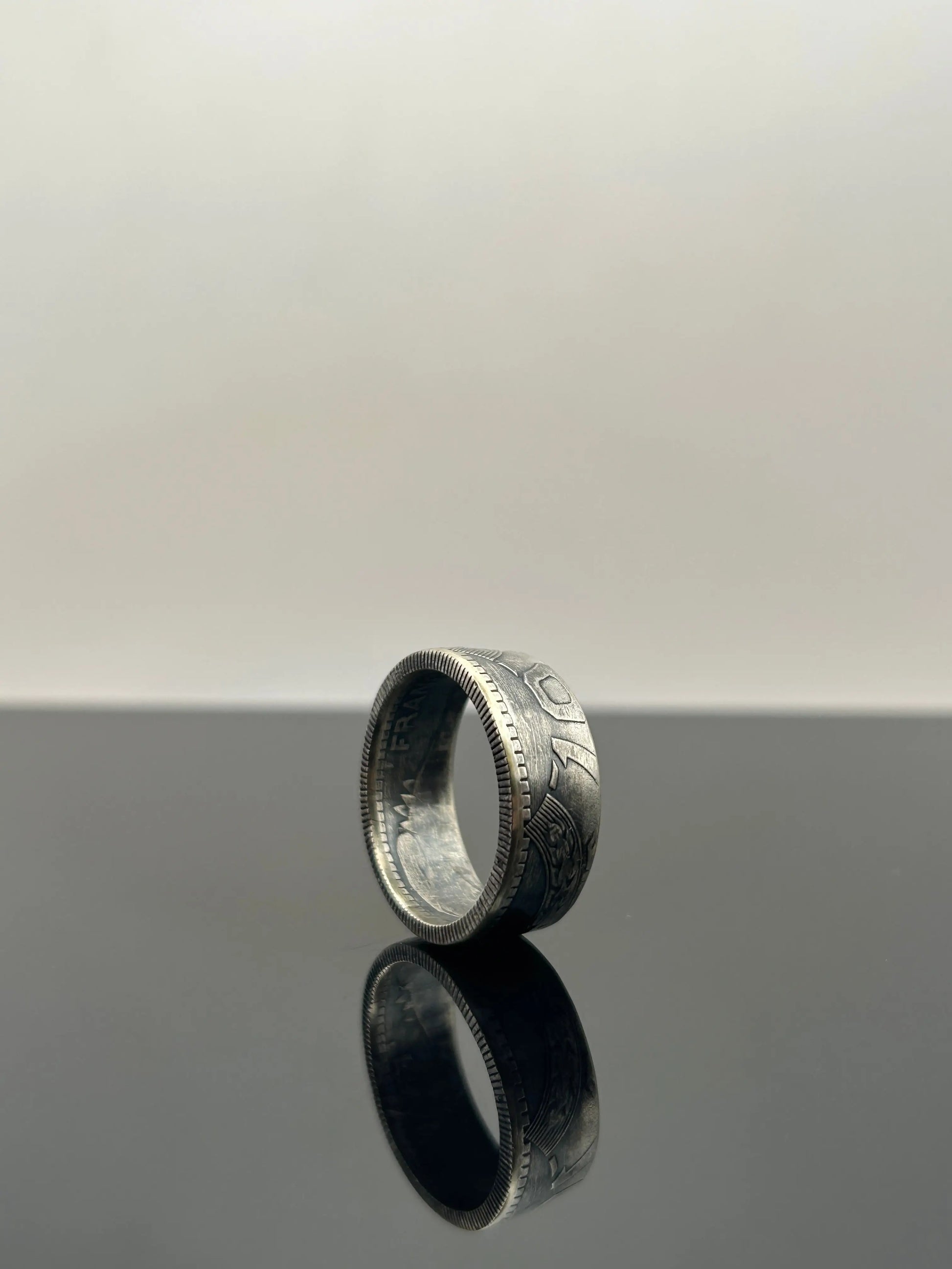 Bague pièce de monnaie 10 francs Turin en argent massif Monnaia, bijou artisanal unique