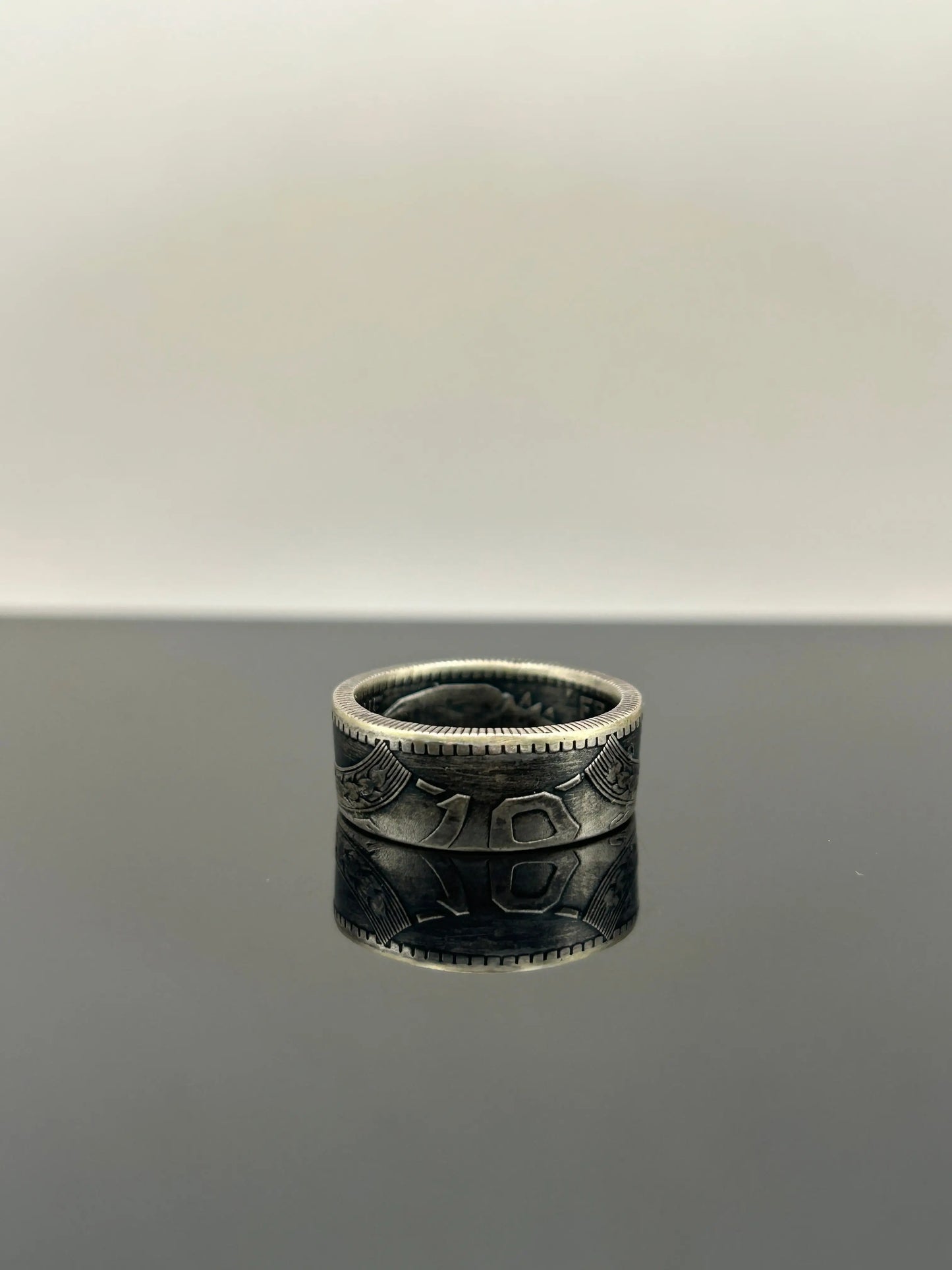 Bague pièce de monnaie 10 francs Turin en argent massif Monnaia, bijou artisanal unique