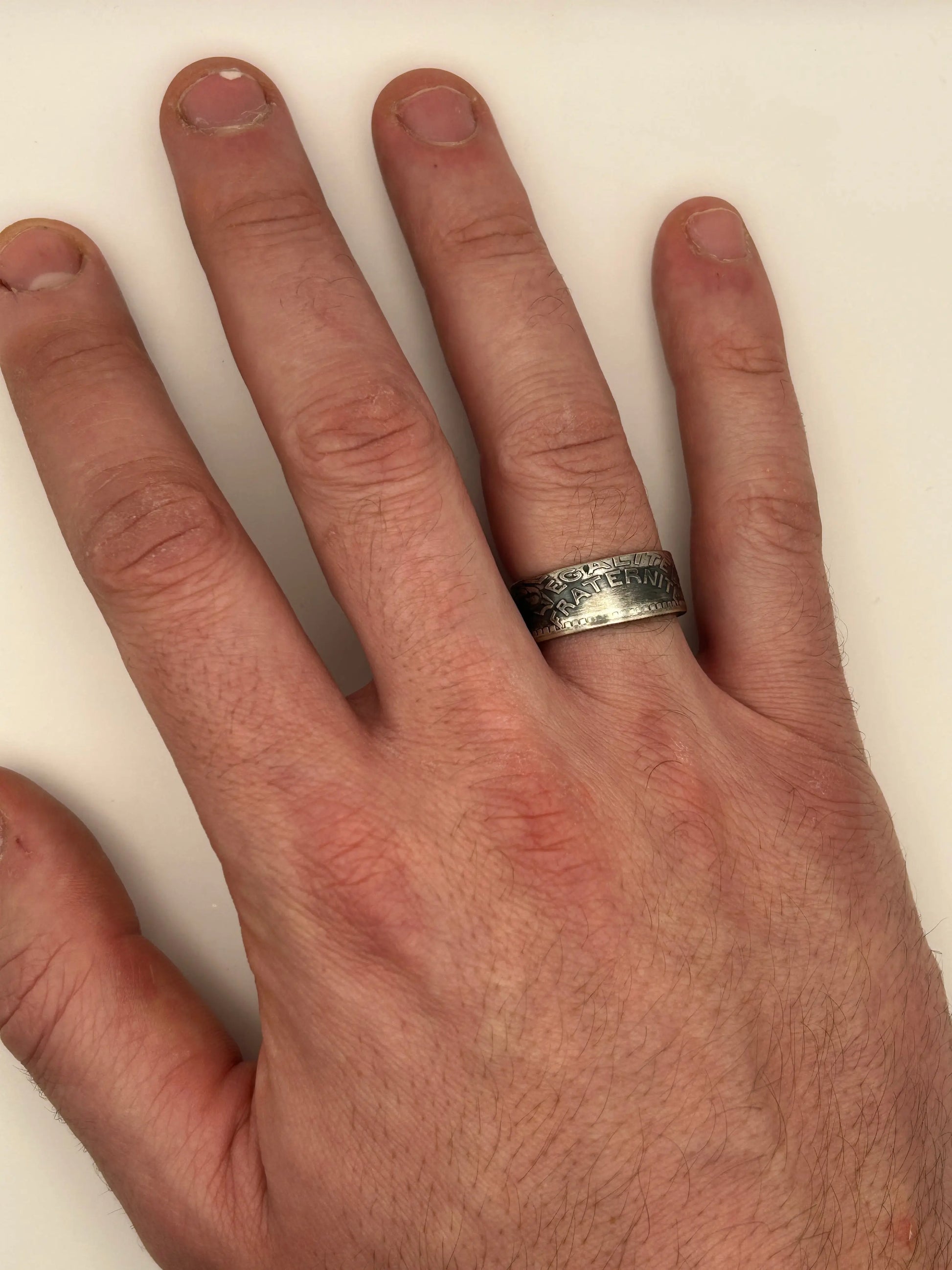 Bague pièce de monnaie 10 francs Turin en argent massif Monnaia, bijou artisanal unique