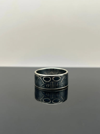 Bague pièce de monnaie 100 francs fraternité en argent massif Monnaia, bijou artisanal unique
