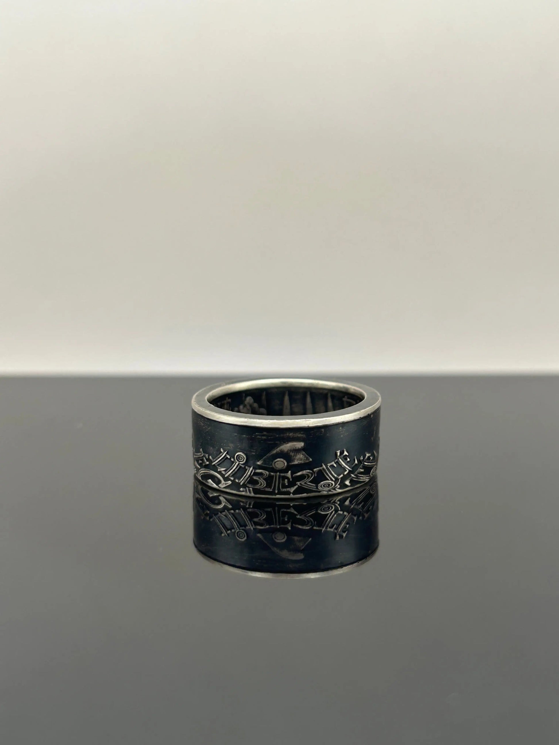 Bague pièce de monnaie 100 francs fraternité en argent massif Monnaia, bijou artisanal unique