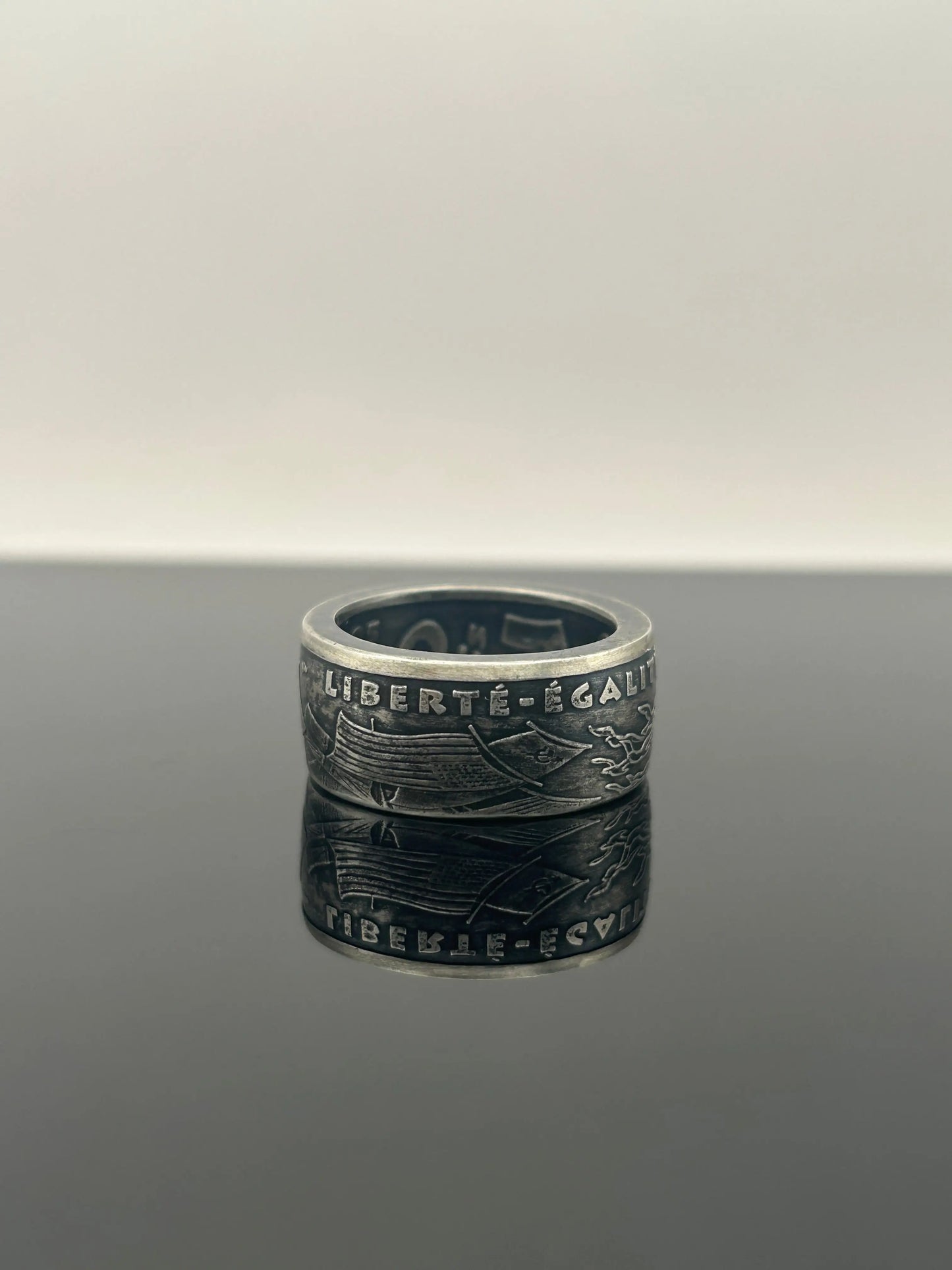 Bague pièce de monnaie 100 francs Armistice du 8 mai 1945 en Argent massif MONNAIA