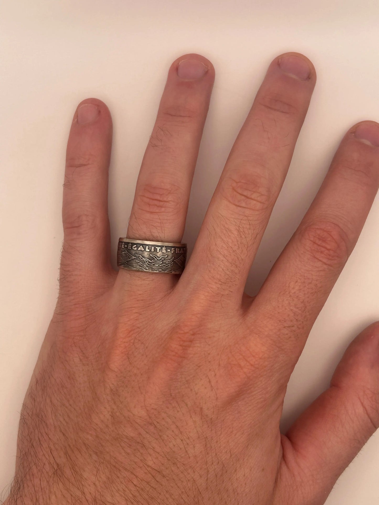 Bague pièce de monnaie 100 francs Armistice du 8 mai 1945 en Argent massif MONNAIA