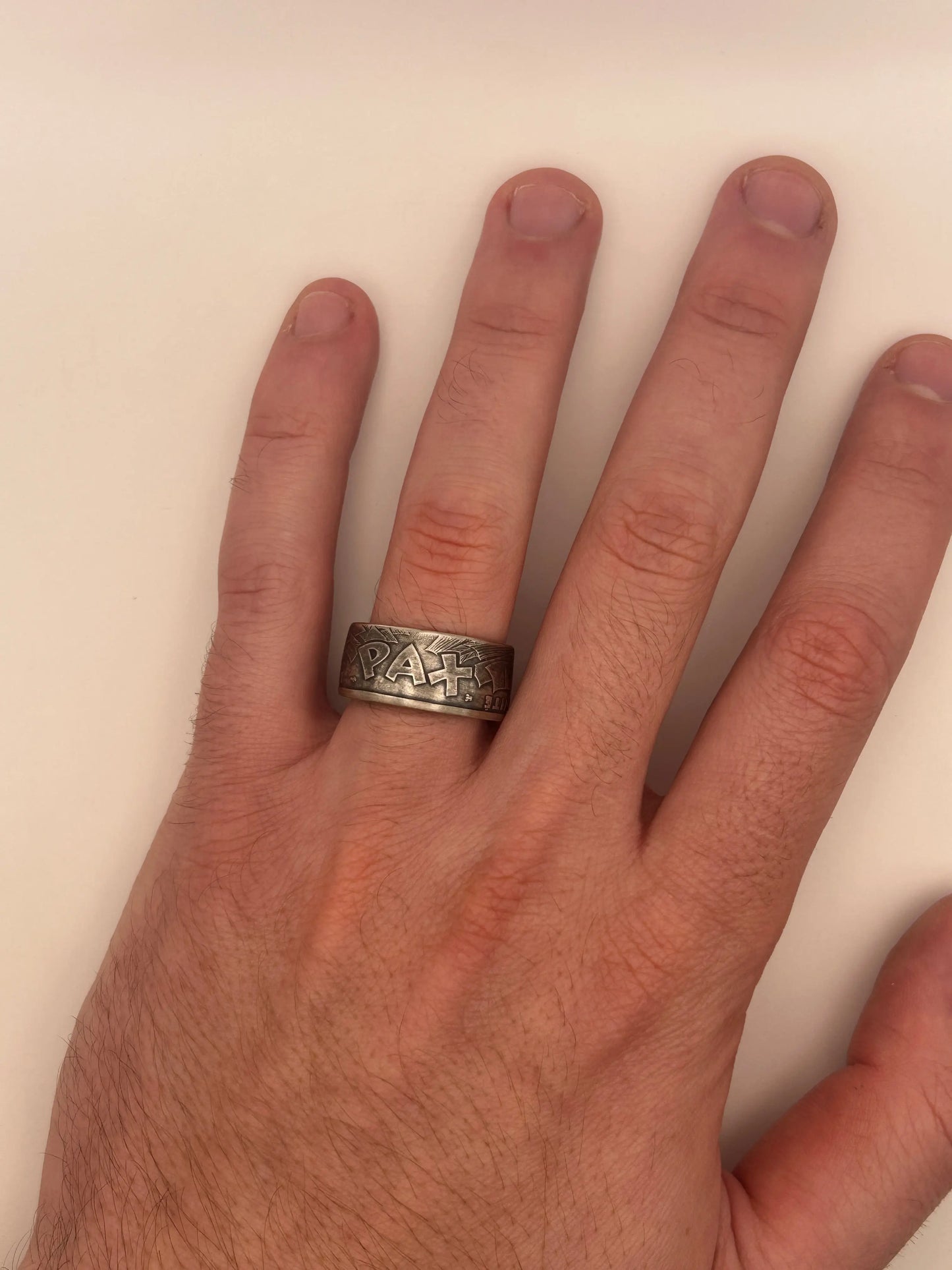 Bague pièce de monnaie 100 francs Armistice du 8 mai 1945 en Argent massif MONNAIA