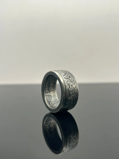 Bague pièce de monnaie 100 francs Armistice du 8 mai 1945 en Argent massif MONNAIA