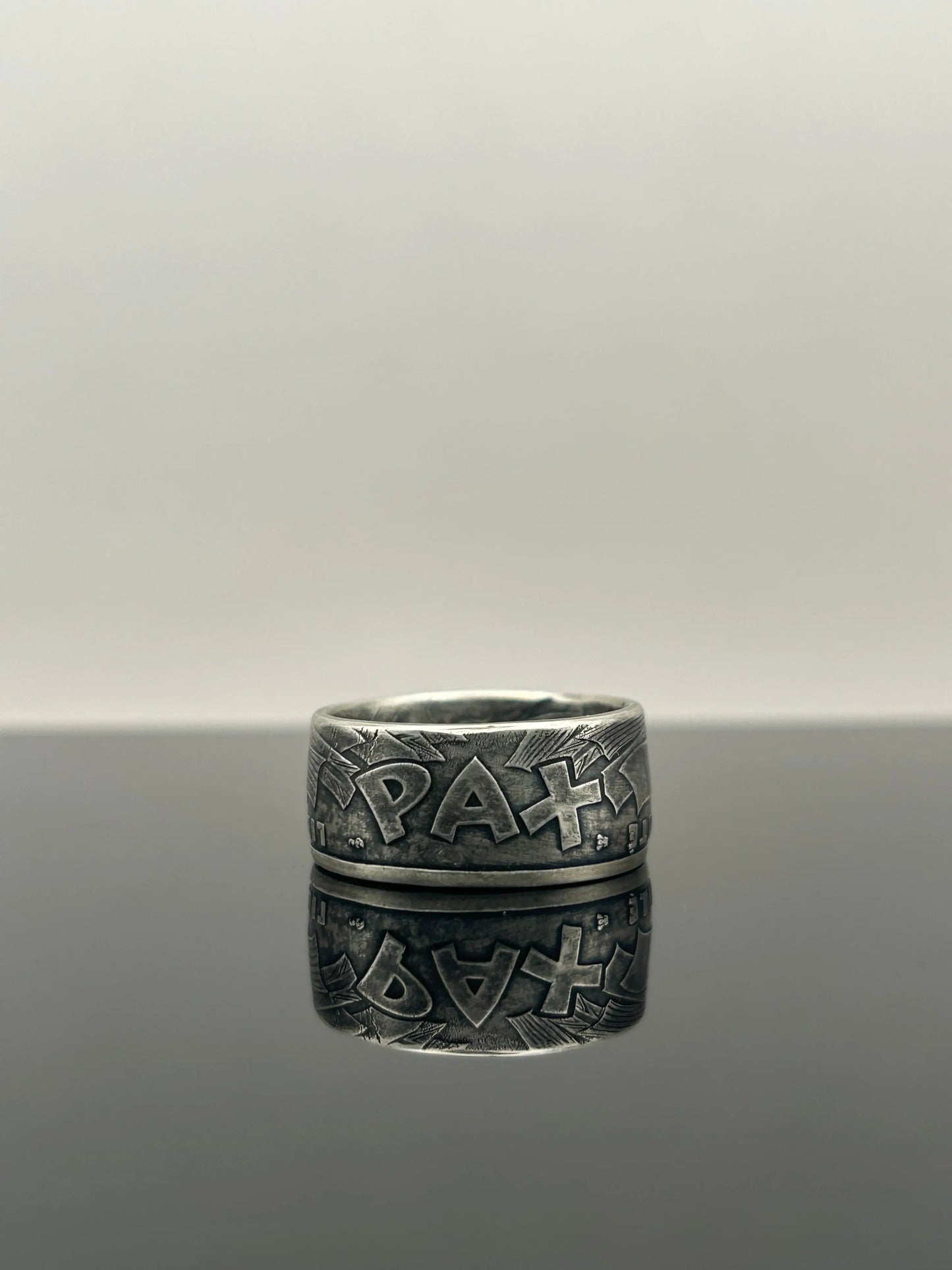 Bague pièce de monnaie 100 francs Armistice du 8 mai 1945 en Argent massif MONNAIA