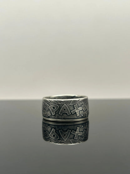 Bague pièce de monnaie 100 francs Armistice du 8 mai 1945 en Argent massif MONNAIA