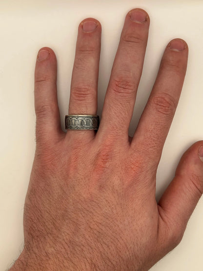 Bague pièce de monnaie 100 francs Jean Monnet en Argent massif MONNAIA