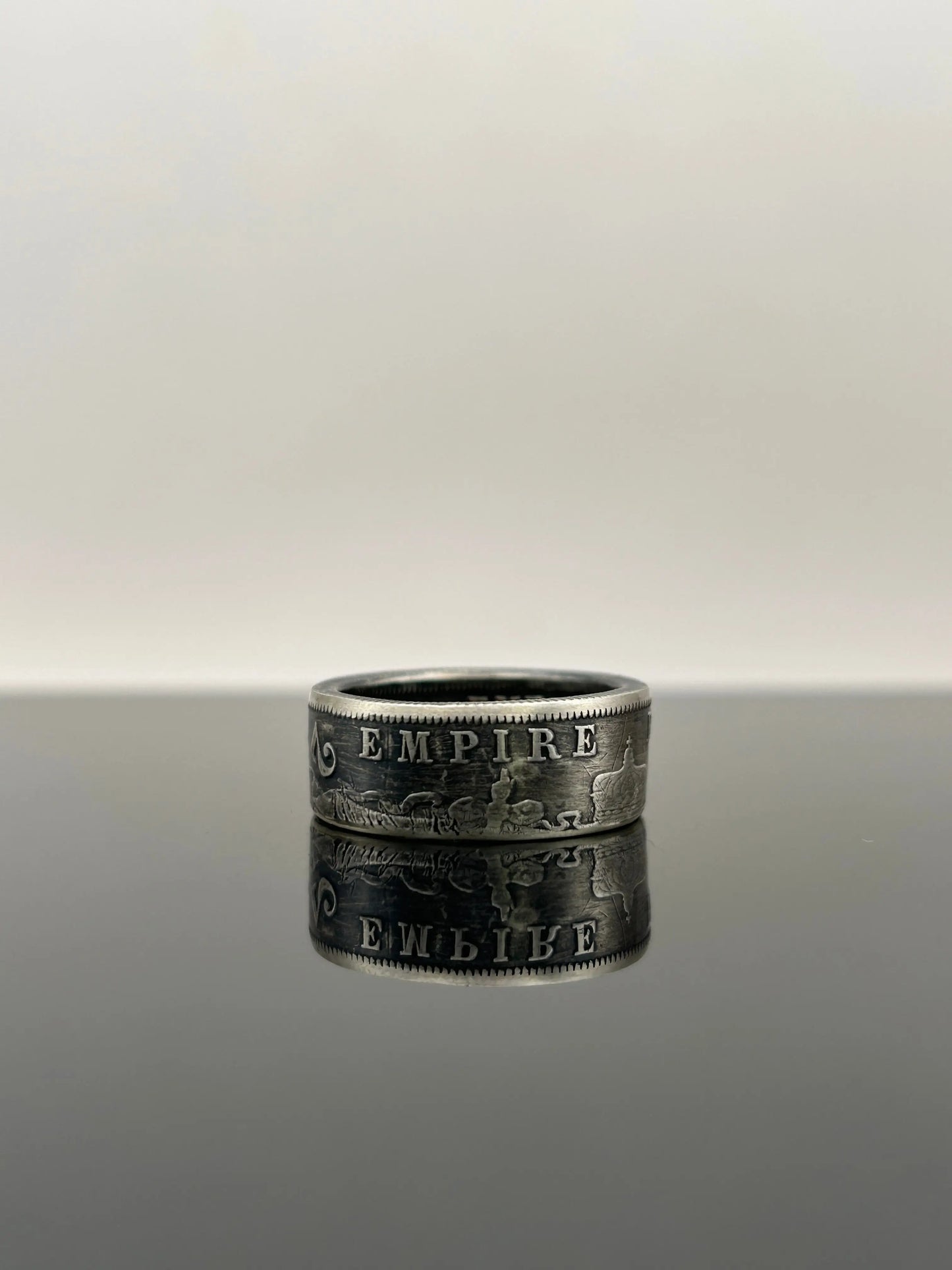 Bague pièce de monnaie 2 francs Napoléon III en argent massif MONNAIA