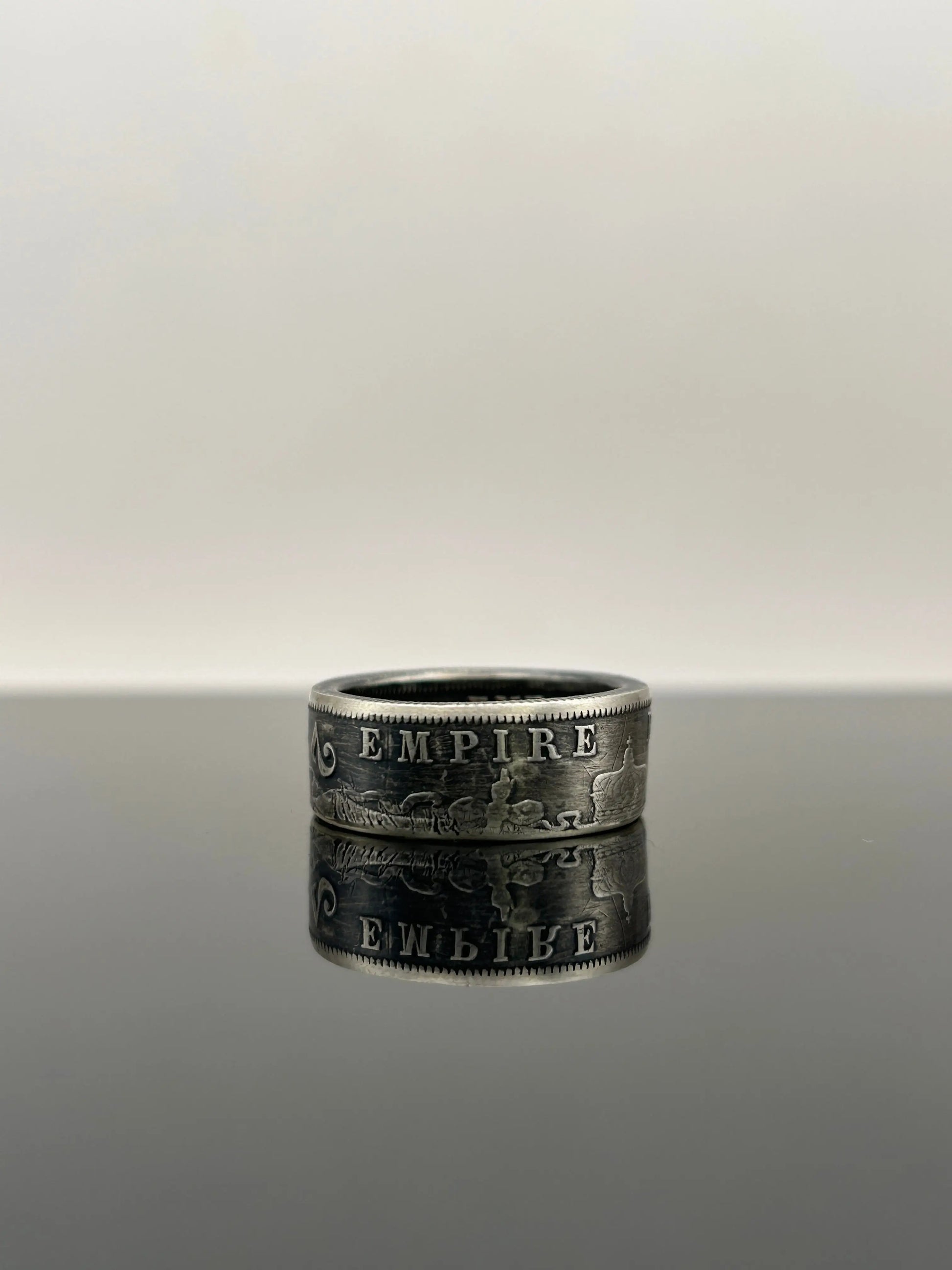Bague pièce de monnaie 2 francs Napoléon III en argent massif MONNAIA