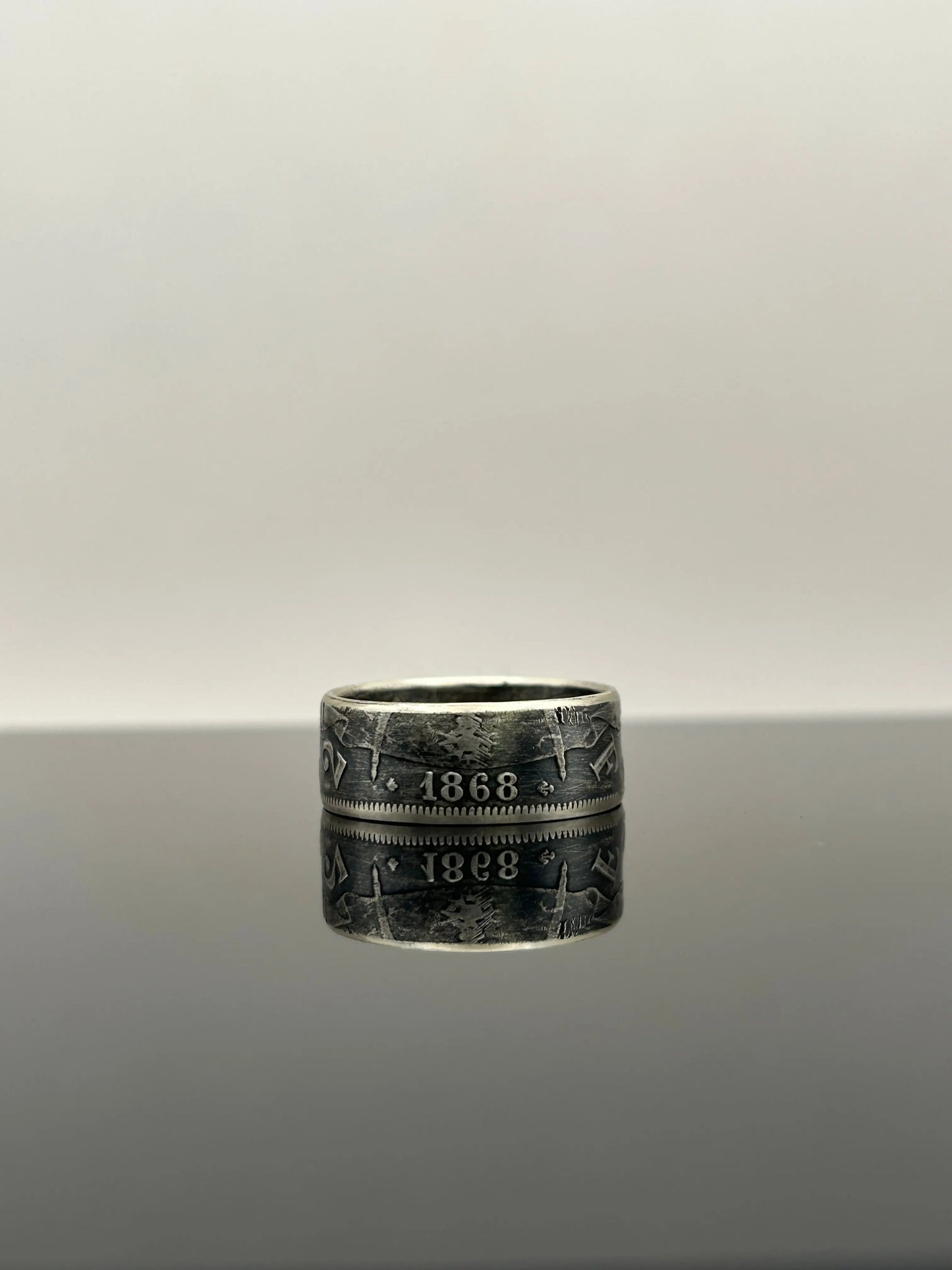 Bague pièce de monnaie 2 francs Napoléon III en argent massif MONNAIA