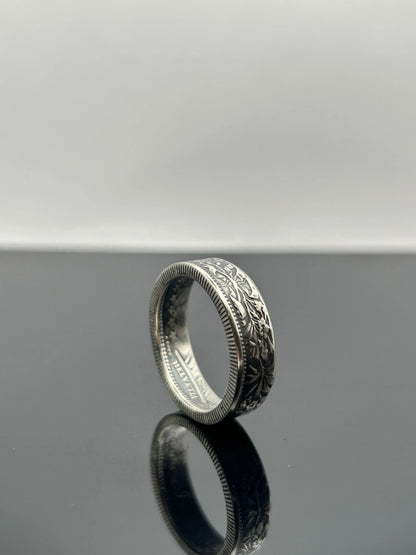 Bague pièce de monnaie 2 francs SUISSE en argent massif MONNAIA