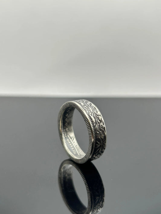 Bague pièce de monnaie 2 francs SUISSE en argent massif MONNAIA