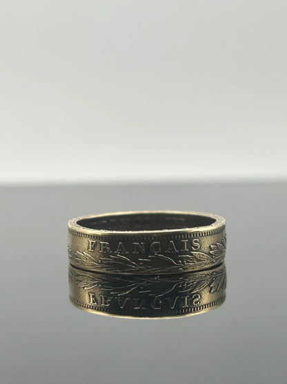 Bague pièce de monnaie 20 Francs Napoléon III en or massif