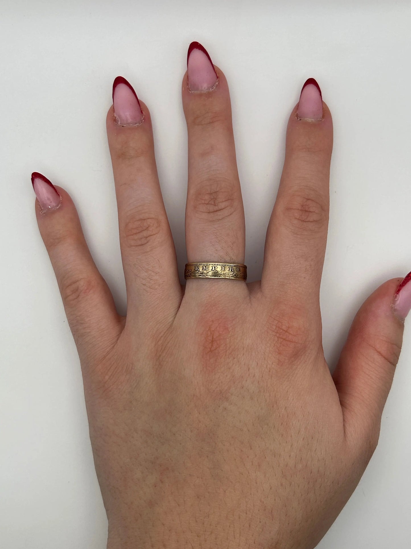 Bague pièce de monnaie 20 Francs Napoléon III en or massif