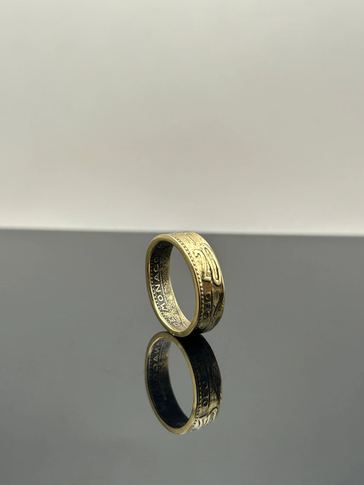 Bague pièce de monnaie 20 francs Monaco MONNAIA