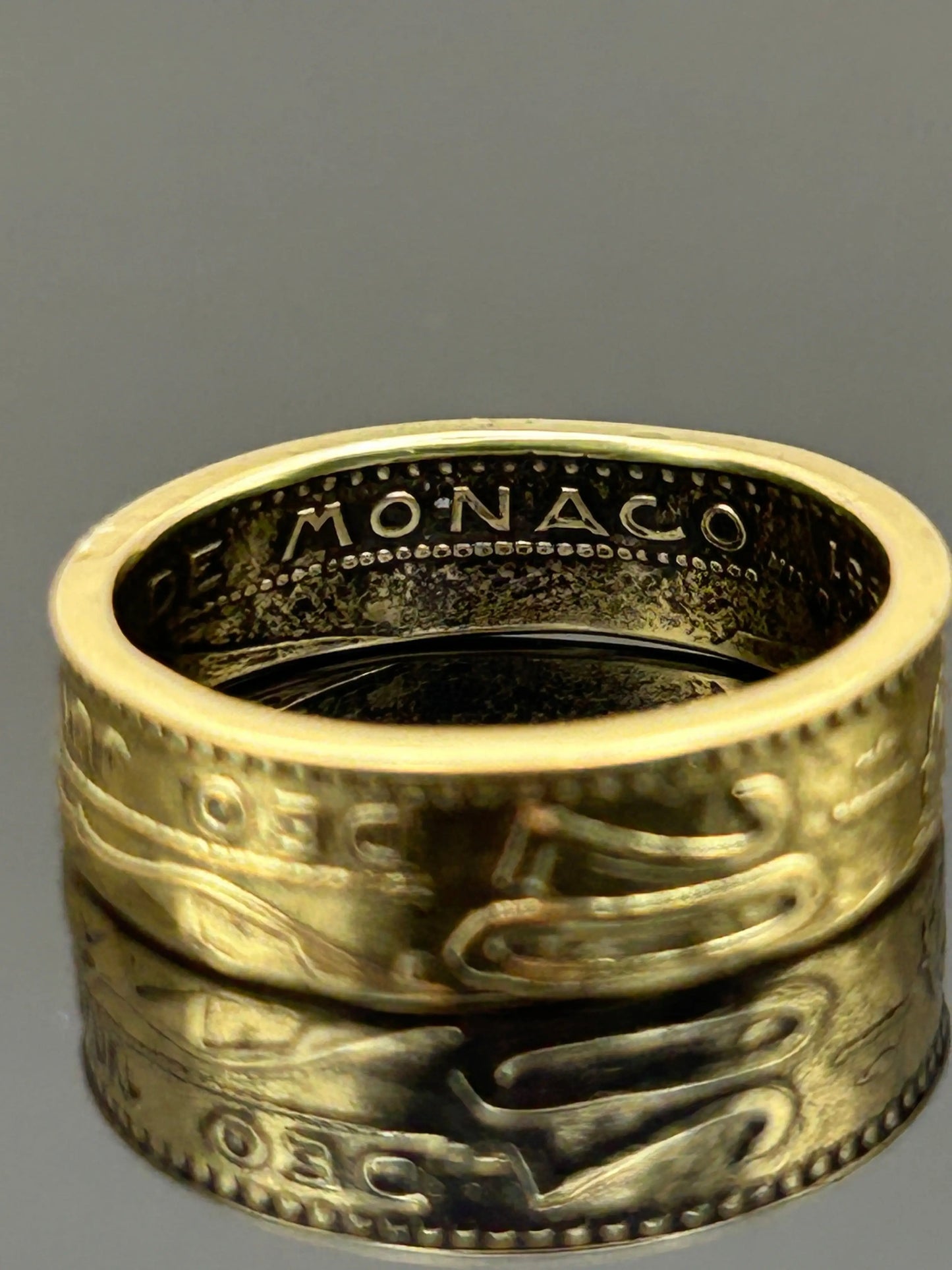 Bague pièce de monnaie 20 francs Monaco MONNAIA