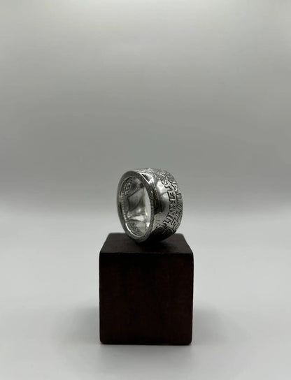 Bague pièce de monnaie 20 francs TURIN  (alliage d'argent 680/1000) MONNAIA