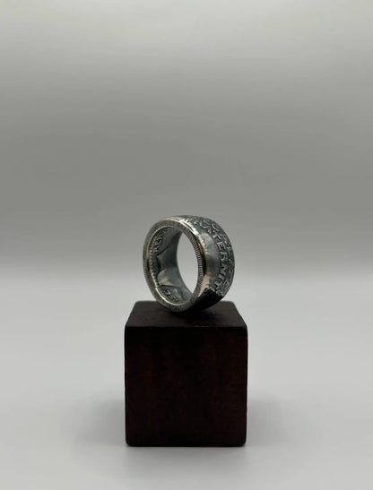 Bague pièce de monnaie 20 francs TURIN  (alliage d'argent 680/1000) MONNAIA