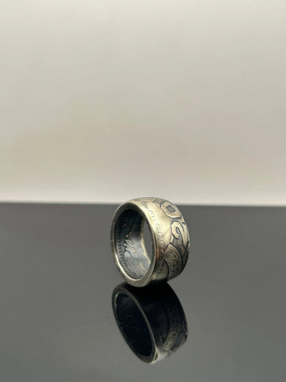 Bague pièce de monnaie 20 Francs Turin en argent massif Monnaia, bijou artisanal unique