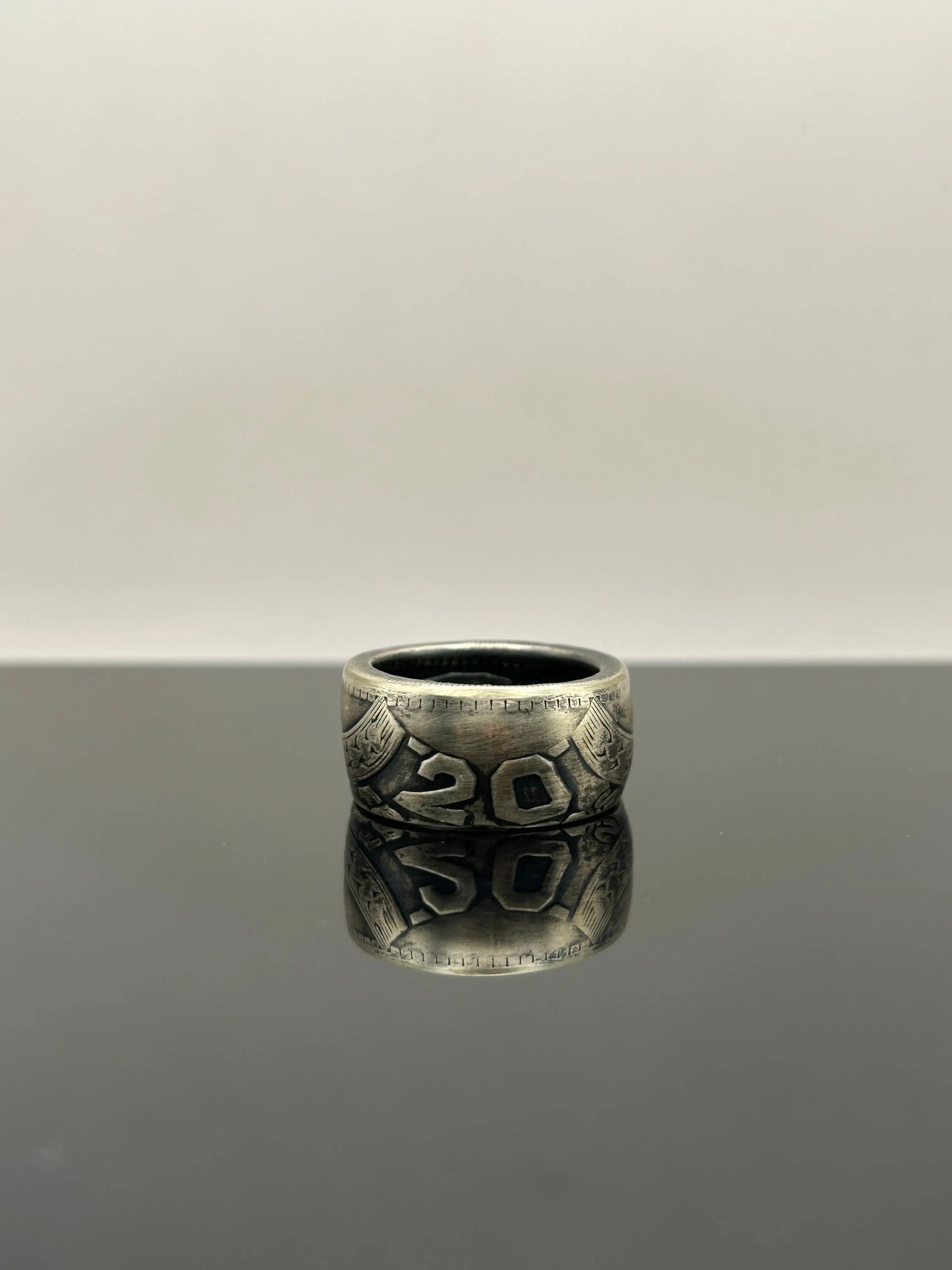 Bague pièce de monnaie 20 Francs Turin en argent massif Monnaia, bijou artisanal unique