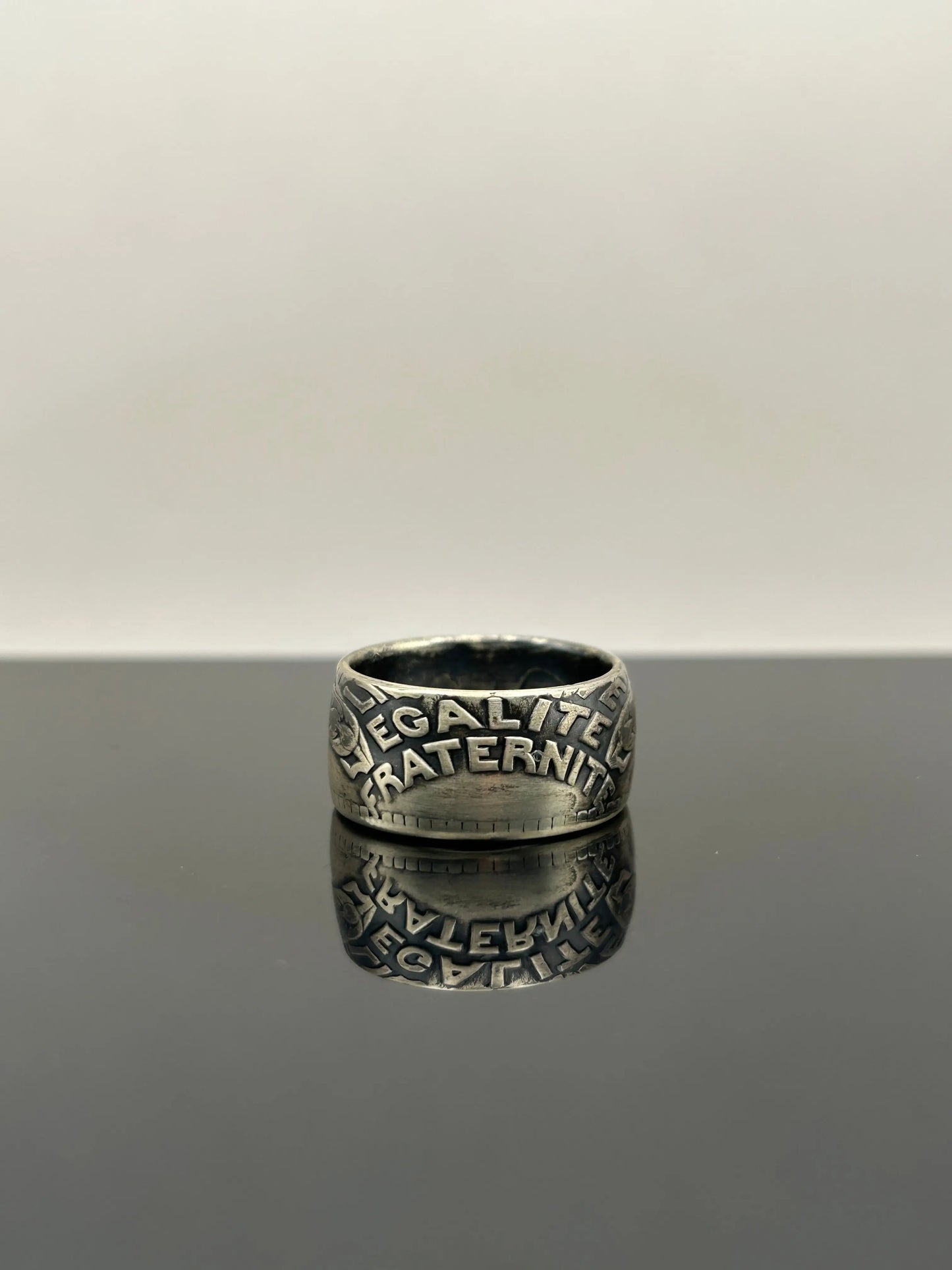 Bague pièce de monnaie 20 Francs Turin en argent massif Monnaia, bijou artisanal unique