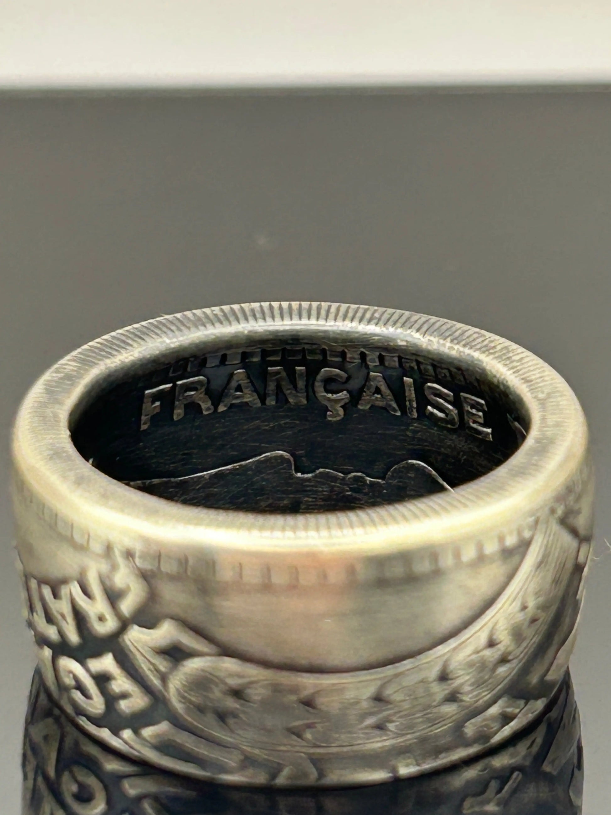 Bague pièce de monnaie 20 Francs Turin en argent massif Monnaia, bijou artisanal unique