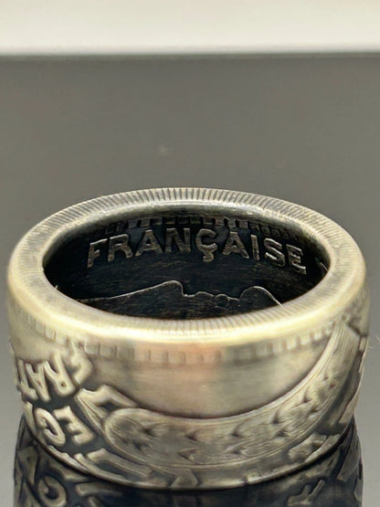 Bague pièce de monnaie 20 Francs Turin en argent massif Monnaia, bijou artisanal unique