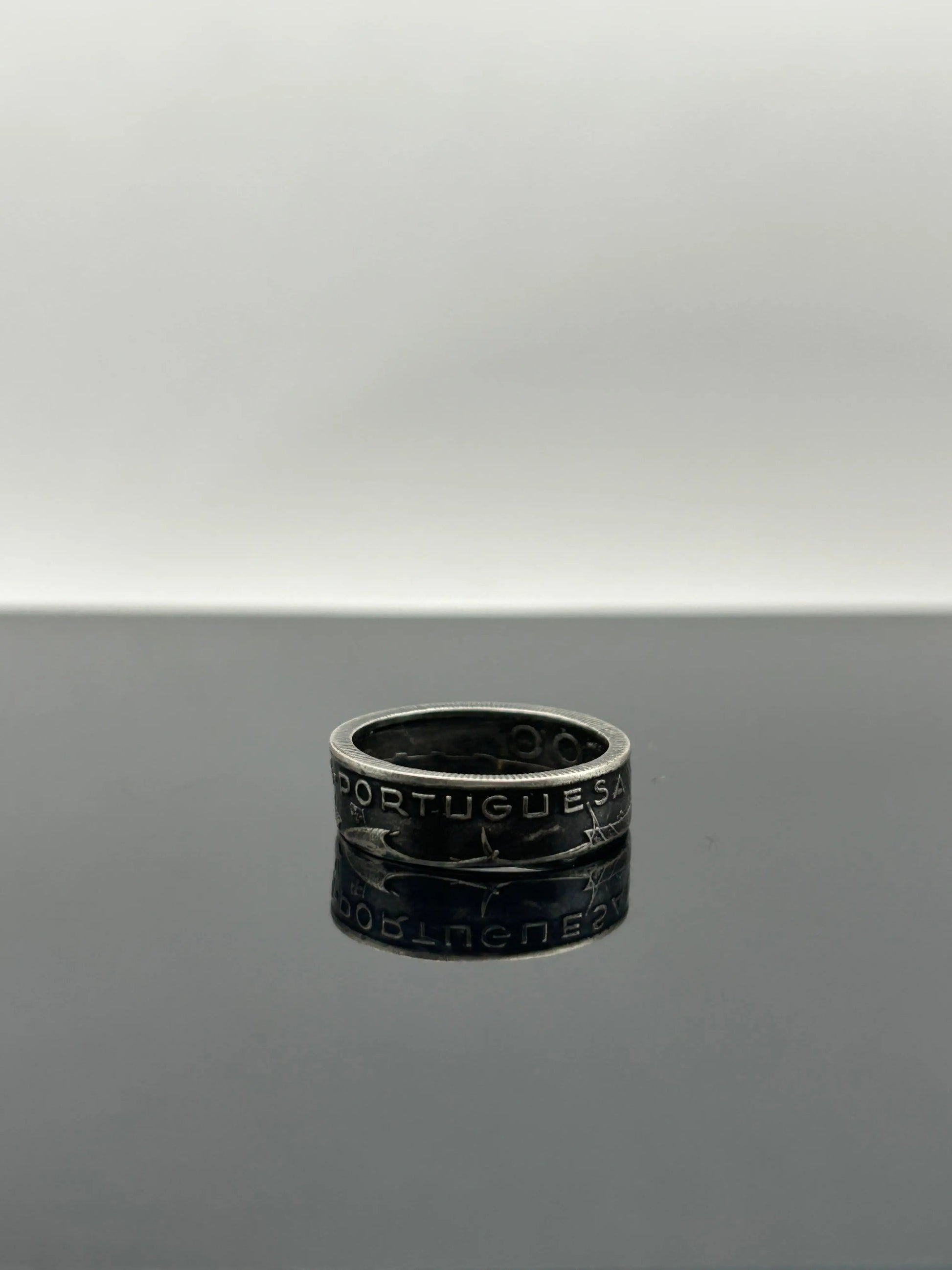 Bague pièce de monnaie 5 Escudos Portugais (alliage d’argent 650 %) MONNAIA