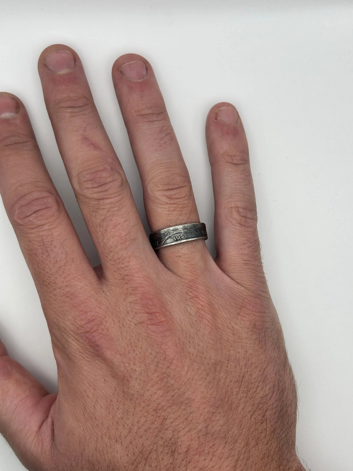 Bague pièce de monnaie 5 Escudos Portugais (alliage d’argent 650 %) MONNAIA