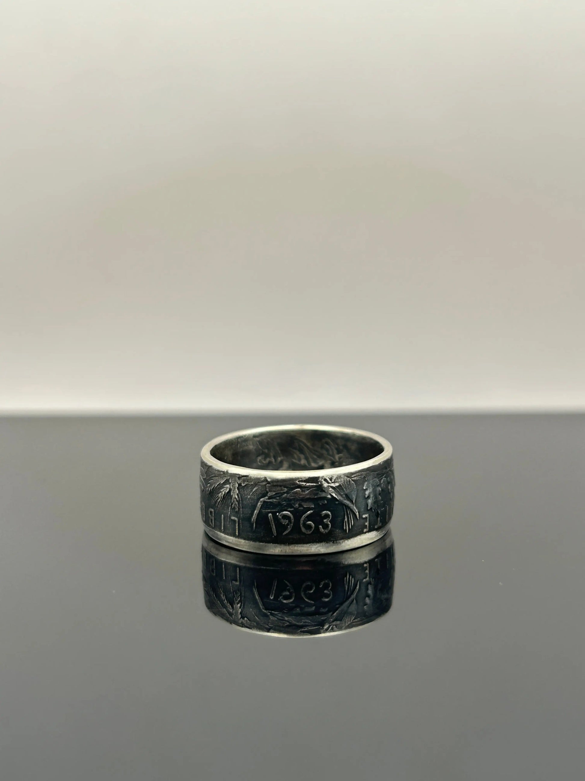 Bague pièce de monnaie 5 francs semeuse en argent massif Monnaia, bijou artisanal unique