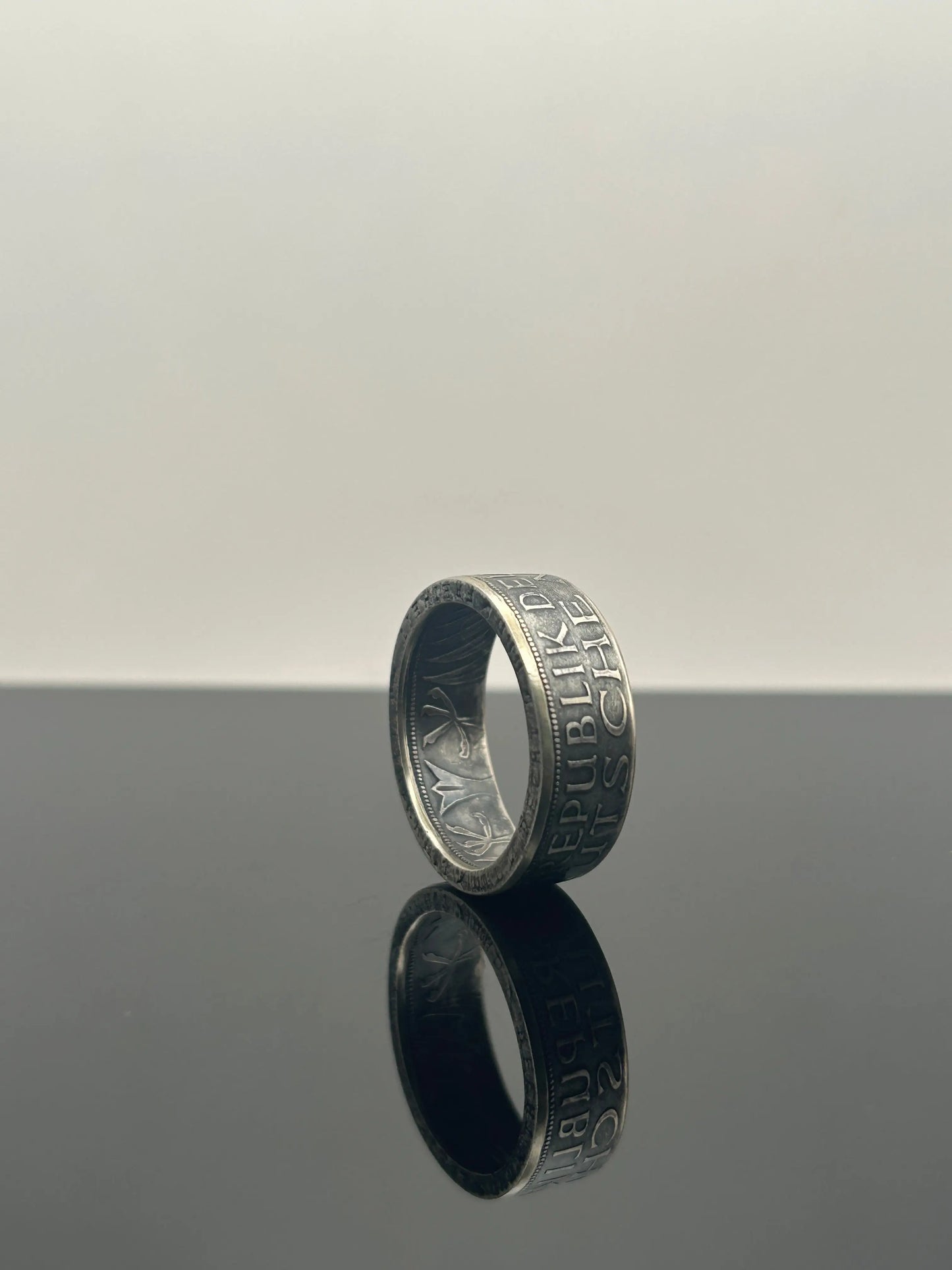 Bague pièce de monnaie 5 deutsche mark en argent massif MONNAIA