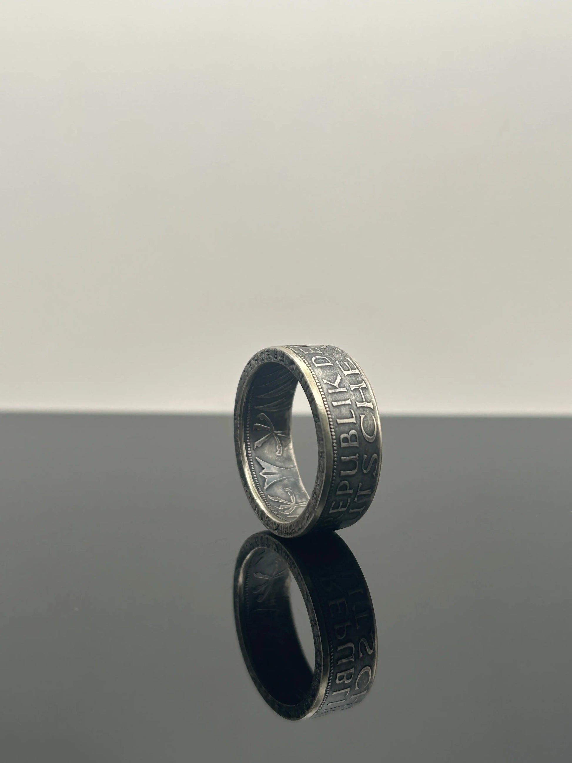 Bague pièce de monnaie 5 deutsche mark en argent massif MONNAIA