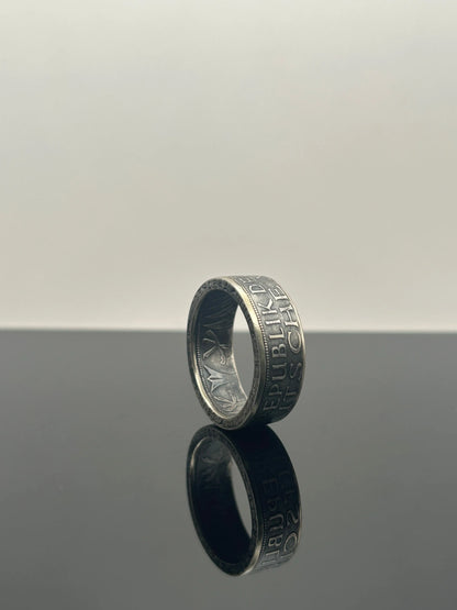 Bague pièce de monnaie 5 deutsche mark en argent massif MONNAIA