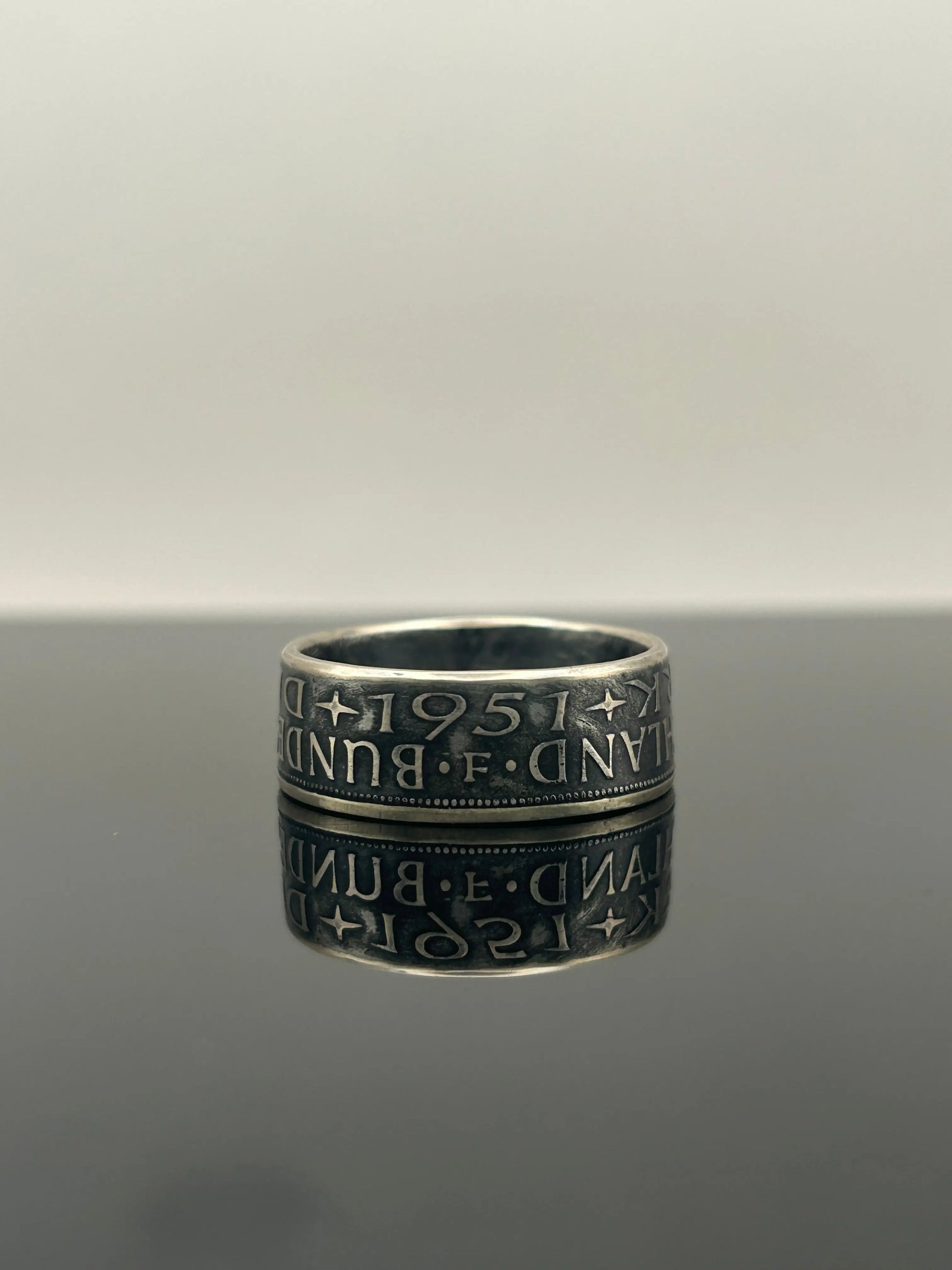 Bague pièce de monnaie 5 deutsche mark en argent massif MONNAIA