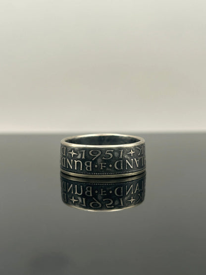 Bague pièce de monnaie 5 deutsche mark en argent massif MONNAIA