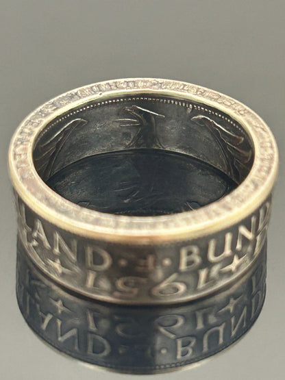 Bague pièce de monnaie 5 deutsche mark en argent massif MONNAIA