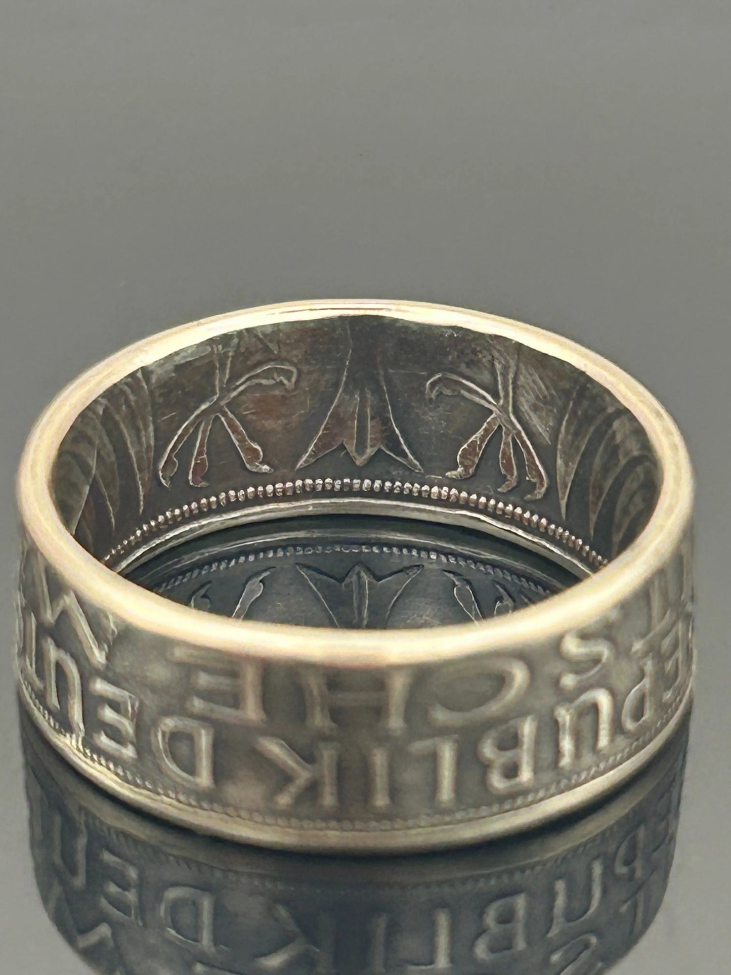 Bague pièce de monnaie 5 deutsche mark en argent massif MONNAIA