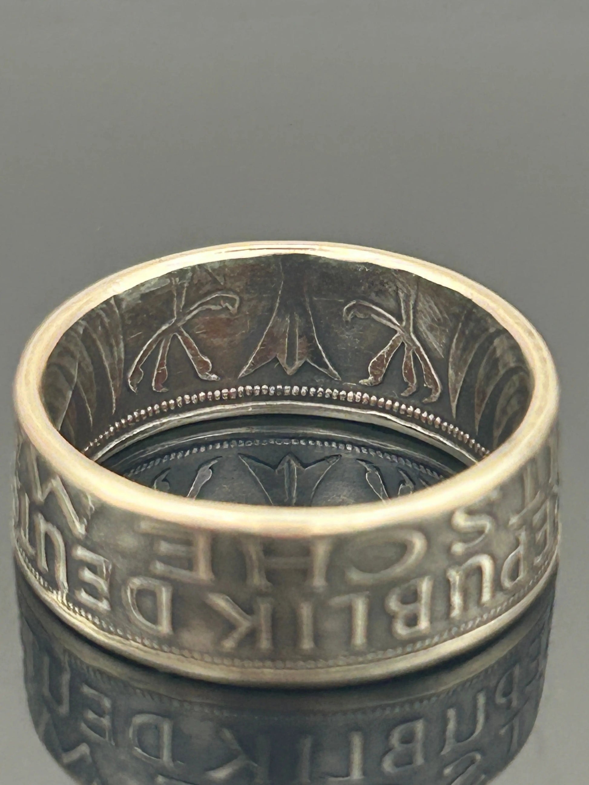 Bague pièce de monnaie 5 deutsche mark en argent massif MONNAIA