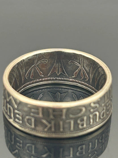 Bague pièce de monnaie 5 deutsche mark en argent massif MONNAIA