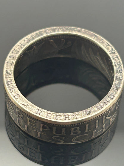 Bague pièce de monnaie 5 deutsche mark en argent massif MONNAIA