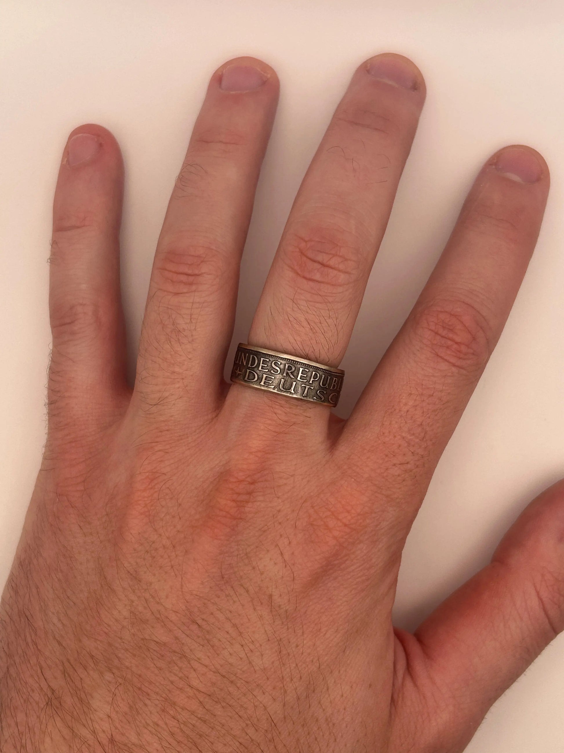 Bague pièce de monnaie 5 deutsche mark en argent massif MONNAIA