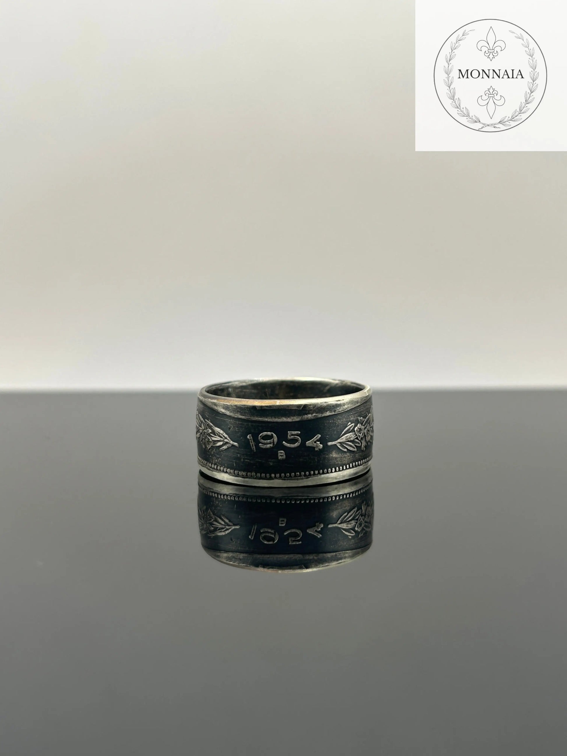 Bague pièce de monnaie 5 francs Suisse en argent massif Monnaia, bijou artisanal unique